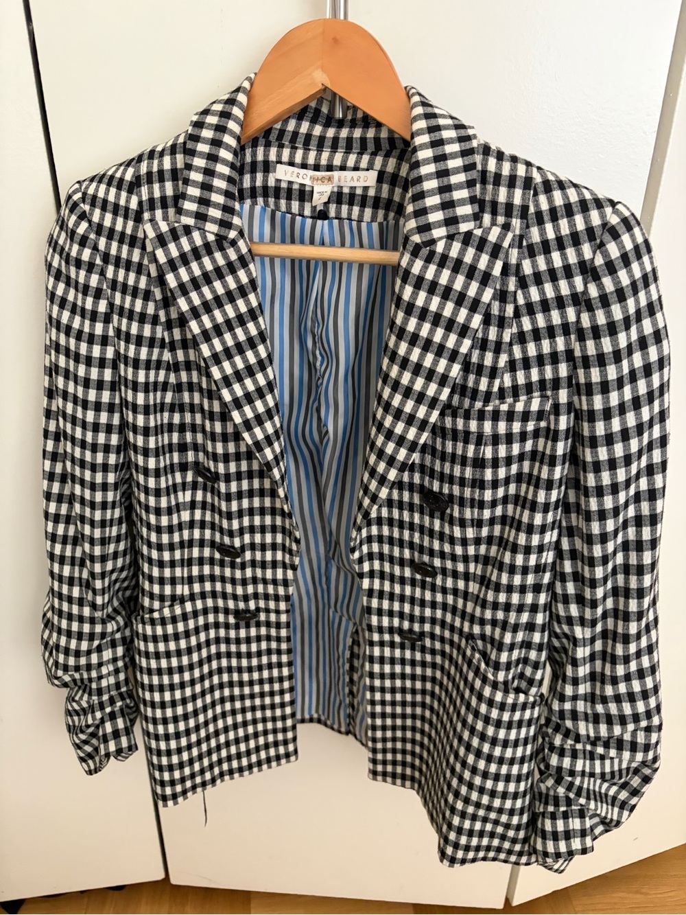 Veronica Beard Black & White Gingham Blazer